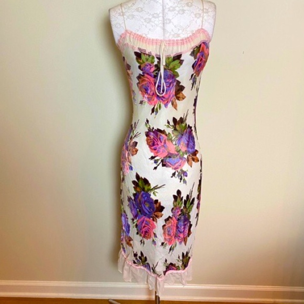 ISO- don’t buy- Vintage Betsey Johnson velvet floral midi dress